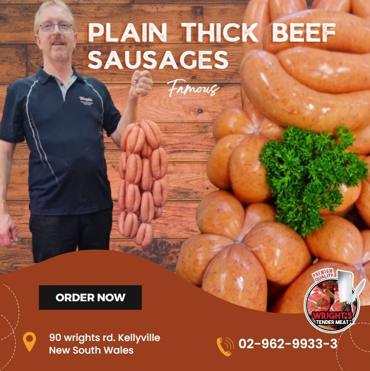 Plain Thick Beef Sausages